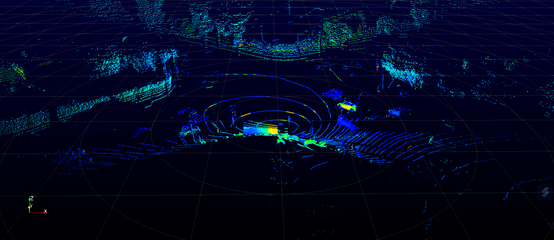 Viewing point cloud data in Veloview